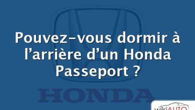 Pouvez-vous dormir à l’arrière d’un Honda Passeport ?